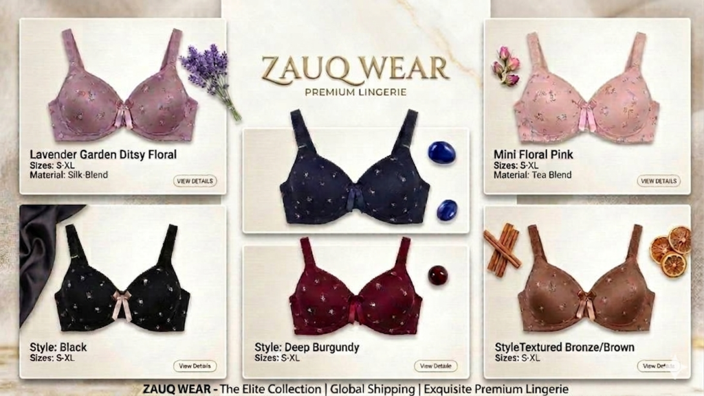 Lavender Floral Padded Bra for Women - Premium Soft Touch